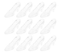 Abaodam 24 Pièces Mini Chaussures de Princesse Transparentes en Cristal, Décorations Délicates pour Maison et Bureau, Accessoires Déco pour Poupées, Style Cendrillon