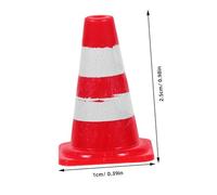 Abaodam 24 pièces Mini Cônes de Signalisation Abs Jouets de Cônes de Chantier pour Garçon Fille Modèles de Panneaux Routiers Éducatifs et Décoratifs Couleur Rouge Vive et Facile à