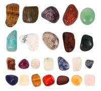 Abaodam 24 Pierres Naturelles de Chakra Décoratives en Cristal pour Maison, 24pcs, Pierres Énergétiques Apaisantes Représentant Énergie Positive et Soulagement du Stress