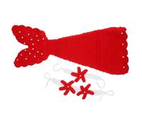 Abaodam 2ensembles Costume De Photographie pour Garçon Fille De Sirène Mignonne Tricot Né Rouge Accessoires De Cosplay Adorables pour Prendre des Photos