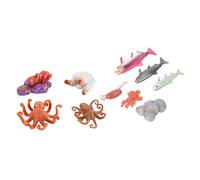 Abaodam 2Ensembles Éducatif de Cycle de Vie Saumon et Poulpe de Figurines Réalistes pour Apprentissage Scientifique Anniversaire