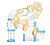 Abaodam 2ensembles Kit De Tubes Plastiques Transparents pour Hamster Accessoires De Tunnel Modulaire DIY avec Raccords Et Jeu De Tuyaux Cage Petits Animaux Adapté Aux Hamsters Gerbilles Et