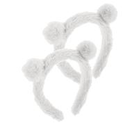 Abaodam 2pcs Bandeaux de Maquillage pour Filles Oreilles D'ours en Peluche Duveteux, Serrage-tête Kawaii Confortable pour Femmes et Filles, pour Événements à Thème et Soins Visage