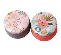 Abaodam 2pcs Bocaux en Fer-blanc Couvercles Hermétiques, Mini Boîtes de Conservation pour Thé et Bonbons, Décor Vintage Cuisine ou Bar à Café