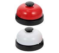 Abaodam 2pcs Cloche de Table Rouge en Métal et Plastique, Ton Clair et Solide, Design Classique Simple pour Bar et Réception D'hôtel