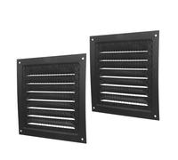 Abaodam 2pcs Couvercles de Ventilation Noirs en Fer Galvanisé Résistants aux Intempéries et Protection Anti-pluie pour Sortie D'aération Murale la Cuisine et Salle de Bain