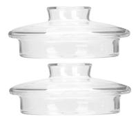 Abaodam 2pcs Couvercles en Verre Transparent pour Théière, Accessoires de Remplacement, Forme Ronde, Matériau Verre Solide, Utilisation Stable pour Moments Conviviaux