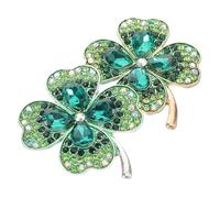 Abaodam 2pcs Crystal Gemstone Four Leaf Charmes En Alliage Zinc Bijoux De Bricolage Accessoires Lucky Shamrock Bling Charms for Boucles D'oreilles Decor
