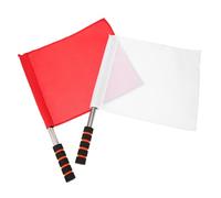 Abaodam 2pcs Drapeaux de Sécurité de Match Portatifs en Tissu Manche en Acier Inoxydable Antidérapant, Pratiques pour Arbitres et Signalisation Lors des Événements Sportifs
