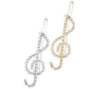 Abaodam 2pcs Épingles à Cheveux en Métal Strass Forme Note de Musique, Élégantes et Faciles à Attacher, pour Cheveux Épais Lors de Noël ou Carnavals