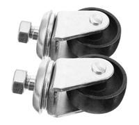 Abaodam 2pcs Roulettes Pivotantes en Métal pour Cric de Sol, Roue de Remplacement Pratique Filetage 16mm, Support pour Vérin Hydraulique et Remorque