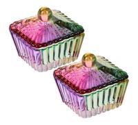 Abaodam 2pcs Tasses en Verre Cristal avec Couvercle pour Nail Art, Immersion Facile, Adaptées aux Écoles et Salons de Manucure