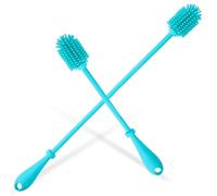 Abaodam 2pièces Brosse De Nettoyage Pour Biberon Silicone Lot De Tête Souple Antidérapante Goupillon Long Suspension Pour Bouteilles Et Contenants Étroits Compatible Lave-vaisselle