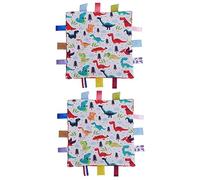 Abaodam 2pièces Doudou Tricot Apaisant Pour Garçon Fille Serviette De Salive Motif Dinosaure Accessoire Doux Et Multifonction Pour Nouveaux-nés