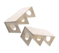Abaodam 2Pièces Durable Wooden Hamster Hideout House for Small Pets Cozy Retreat for Hamsters Rats and Mice for Exercise and Play