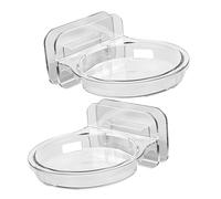 Abaodam 2pièces Étagère Murale Adhésive Petite Mini Étagère De Rangement sans Perçage Support Mural pour Appareils Flottante Transparente Adaptée à Murs Lisses