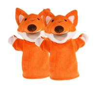 Abaodam 2pièces Marionnettes à Main Renard Peluche De Jouets Éducatifs Animaux Cartoon pour Garçon Fille pour Et Jouer