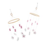 Abaodam 2pièces Mobiles De Lit Garçon Fille Style Avec Pompons Et Fleurs Lot De Mobiles Suspendus Pour Décoration De Chambre Garçon Fille Et Berceau