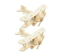 Abaodam 2pièces Modèle Avion Bois Rétro Jouet à Construire pour Apprentissage Stem Et Développement Créatif des Garçon Fille