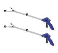 Abaodam 2pièces Outil Ramasse Déchets Pliable Alliage Aluminium Pince Reacher Ergonomique pour Seniors et Personnes à Mobilité Réduite Aide Collecte de Litière pour Maison Jardin et