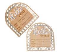 Abaodam 2pièces Panneau Annonce de Naissance avec Prénom Panneau Bonjour le Monde Né Décor Chambre