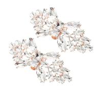 Abaodam 2pièces Pinces à Chaussures Décoratives Cristal Breloques Scintillantes Pour Accessoires Diy Clips Détachables Pour Talons Hauts Et Événements Spéciaux