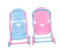 Abaodam 2pièces Poussette de Jogging pour Poupée Pliable pour Jeu Imitation Accessoire de Poche Miniature pour Garçon Fille