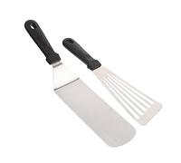 Abaodam 2pièces Spatule pour Barbecue Et Grill Acier Inoxydable Spatule Ménagère Multi-usages pour Steak Poisson Crêpes Et Œufs Au Plat