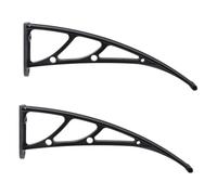 Abaodam 2pièces Support De Auvent Courbé Fixation pour Balcon Porte Et Fenêtre Bracket De Slot Couleur Noire