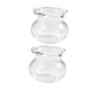 Abaodam 2pièces Vase Verre Miniature Bocal à Poissons Petit Bocal Décoratif Accessoire pour Table De Cuisine Ornement Floral Simulation Maîtresse pour Maison De Poupée