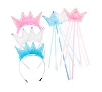 Abaodam 3 Ensembles Princess Crown And Fairy Wand Accessories For Lightweight Comfortable Dress Up For Birthday Halloween Christmas Party
