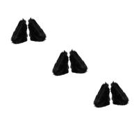 Abaodam 3 Paires Casque d'oreille de chat ornement de casque adorable décor de casque autocollant ornement d'oreille de casque oreille de casque remplaçable chiffon Black