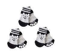 Abaodam 3 Paires Chaussettes Antidérapantes pour Chiens de Chaussons Coton Doux et Protection des Canines Design Adorable pour Hiver et Intérieur