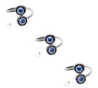 Abaodam 3 Pièces Bague Ouverte Œil Maléfique en Alliage Argenté, Ajustable et Confortable pour Femmes, Style Gothique Vintage, Port Quotidien ou Plage