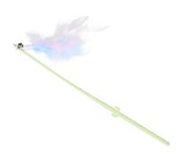 Abaodam 3 pièces Baguette Chat Interactive à Plumes et Clochettes Manche Cactus Vert Durable et pour Âges Teaser pour et Joueurs
