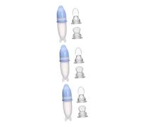 Abaodam 3 Pièces Biberon Cuillère à Soupe Mangeoire Pour -petits De Nourriture Pour Cuillères Pour Sucette De Fruits Cuillère Pour Gel De Silice