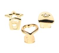 Abaodam 3 pièces Bijoux de Mode pour Hommes Grills Dents Doré avec Motifs Cœur et Étoile Accessoires Confortables et Durables pour Fêtes Dentaires Hip Hop