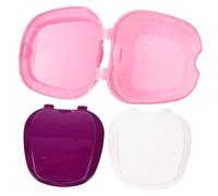 Abaodam 3 pièces Boîte à Prothèses Dentaires avec Étagère de Drainage Boîte de Rangement Portable pour Fausses Dents Appareil Dentaire et Kit de Nettoyage