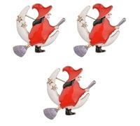 Abaodam 3 Pièces Broche Sorcière Délicate en Alliage Léger Décoration pour Noël, pour Tourisme et Souvenir, Design Classique Sorcière Balai et Lune