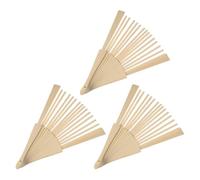 Abaodam 3 Pièces Cadre D'éventail Pliable en Bambou 23 Cm 16 Côtes Non Finies, Design Artisanal Fait Main pour Amateurs de DIY et Événements en Plein Air