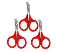 Abaodam 3 pièces Ciseaux Coupe-Ongles pour Animaux Acier Inoxydable Pince Courbée Sécurisée pour Chats et Chiens Confortable pour Soins des Griffes à Domicile et Salon Rouge