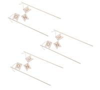 Abaodam 3 pièces Décoration Gâteau Bois pour Anniversaire Lot de Cake Toppers Bois Gravé Bannière One Stable et Élégante pour Fête Garçon Fille