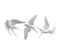 Abaodam 3 Pièces Décoration Murale Oiseaux Lot De Hirondelles Style Scandinave Ornements Muraux Salon Créations Artisanales