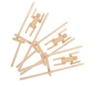 Abaodam 3 pièces DIY Wooden Dolls Set Small Natural Unfinished Wooden Action Figures Creative
