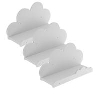 Abaodam 3 Pièces Étagère Murale Nuage Blanche pour Chambre Garçon et | PVC Bois Plastique, Surface Ondulée, Facile à Installer Retirer, pour Jouets et Objets Décoratifs