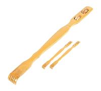 Abaodam 3 Pièces Lot de 3 Gratte-Dos en Bois Extra Longs Rouleaux Doubles, Masseur Dorsal et Cervical Portable, Outil de Grattage et Massage Musculaire pour Soulager Démangeaisons et