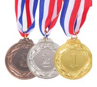 Abaodam 3 pièces Médailles Alliage de Zinc pour Récompense Scolaire Médaille Football Multifonction Décoratif Or Argent Bronze pour Compétition Sportive