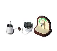 Abaodam 3 Pièces Modèle de Bouilloire d'arrosage de Seau Petit Pouvez robinets de Plein air Miniatures Jardin Mini arrosoir de Maison Miniature modèle d'arrosoir Acier Inoxydable