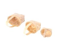 Abaodam 3 Pièces Panier à Main Maison de Jeu Panier en Osier paniers en Osier pour Jouer à Manger paniers de Stockage Corbeille Toys Jeu de Role Mini- Panier tressé en Bois