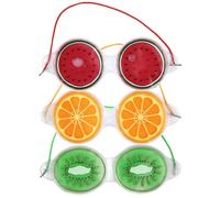 Abaodam 3 pièces Patchs Yeux Rafraîchissants Gel PVC Motif Fruits Masque Froid pour Fatigue Oculaire Glacées pour Maison Réduit Gonflements et Ombres sous Yeux